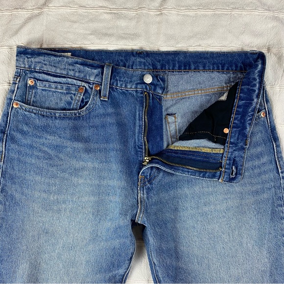 Levi's 502 x Justin Timberlake Fresh Leaves Jeans Men's 34x32 Blue Distressed - Picture 3 of 15
